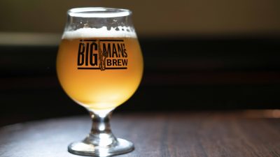 Big Man’s Brew Beer Glass Front